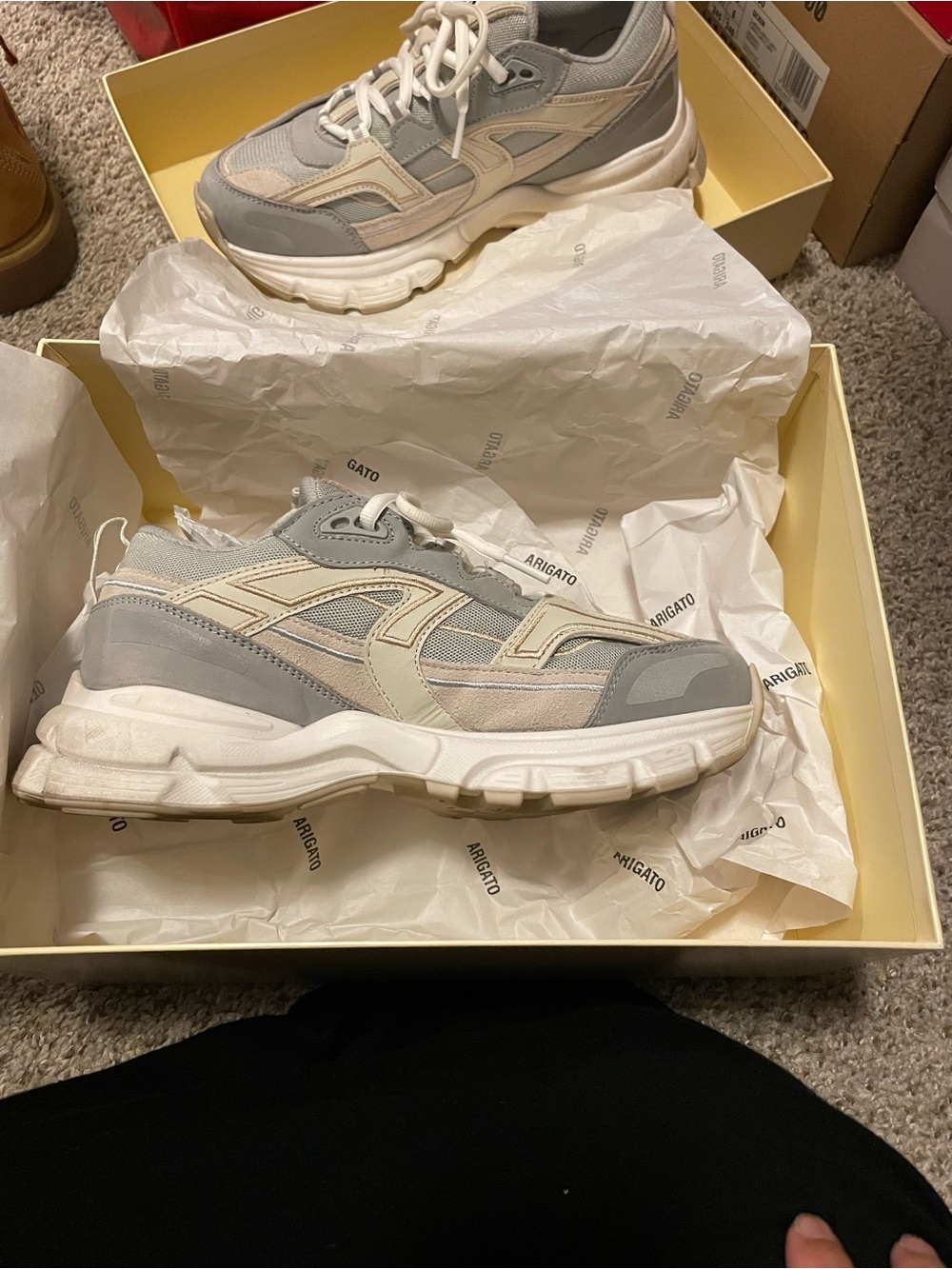 Axel Arigato Gray and Beige Chunky Sneakers